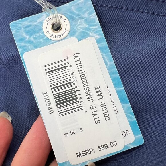 Johnnie-O Tully Half Elastic 7" Surf Shorts Size Small Scalloped Hem - Picture 3 of 11